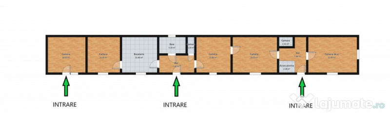 Casa individuala pe un singur nivel cu teren de 800 mp zona 
