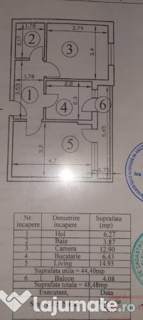 Popesti Leordeni – Str. Fermei, apartament 2 camere, cf.1, decomandat 