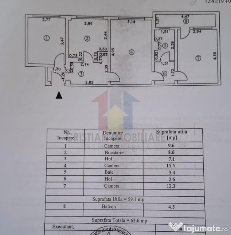 Ap 3 camere, ETAJ 3 conf I semid, Hipodrom 