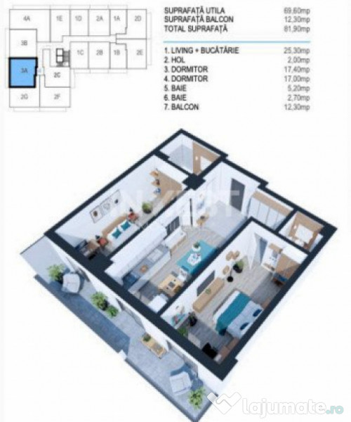 APARTAMENT 3 CAMERE , NICOLINA , DECOMANDAT , ETAJ INTERMEDI