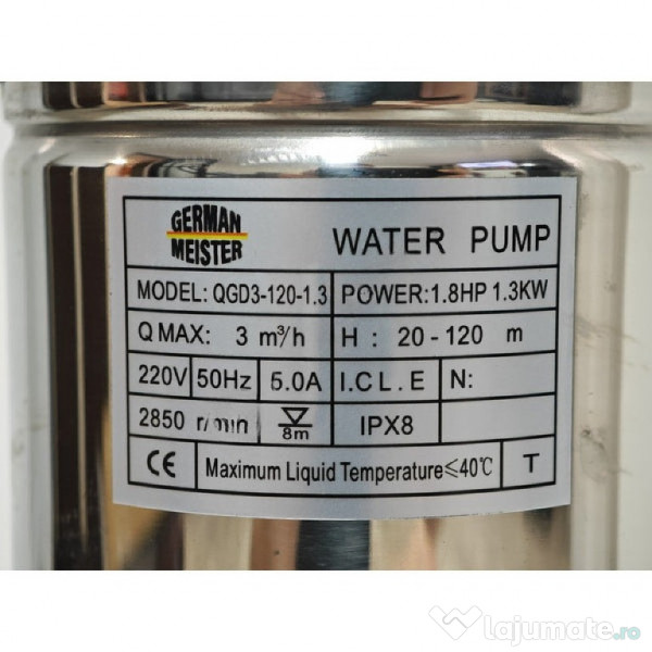 Pompa submersibila cu plutitor 30L/min 120m 1300W German Meister 