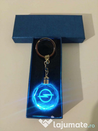 Breloc auto din cristal cu LED - Logo Ope 