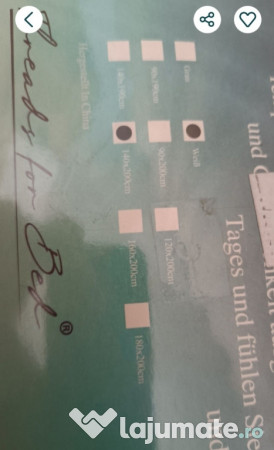 Topper saltea cu tesatura bumbac 100% pt. pat 140 cm/200 cm 