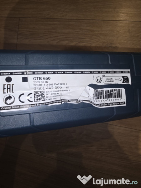 Bosch Surubelnita cu limitator de reglare a adancimii 650 W GTB 650 
