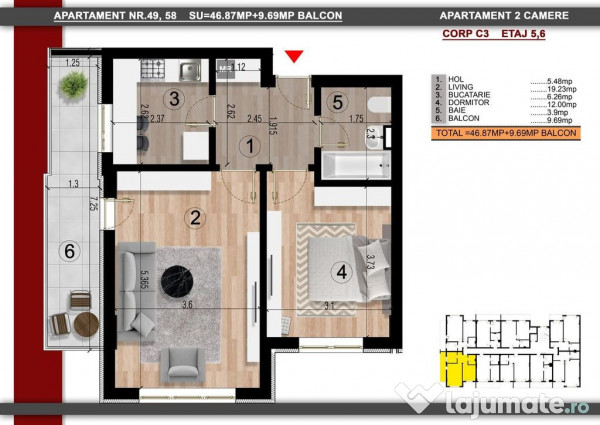 2cam.dec. gata-57mp-la aprox. 15min metrou Leonida/Berceni 
