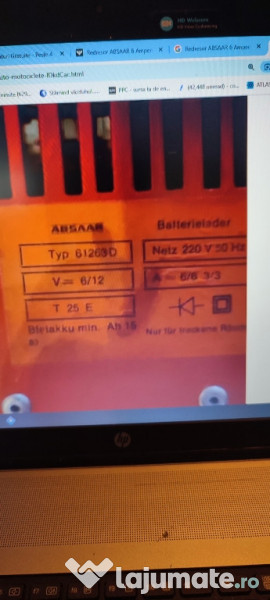 Redresor ABSAAR 6 Amperi - incarcare baterie auto, motociclete