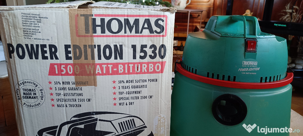 Aspirator Thomas Power Edition 1500W (Biturbo) - Set Complet Accesorii 