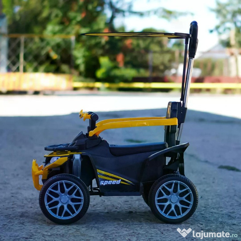 ATV electric cu maner 4 in 1, Kinderauto Hercules 35W 6V, RC #yellow 