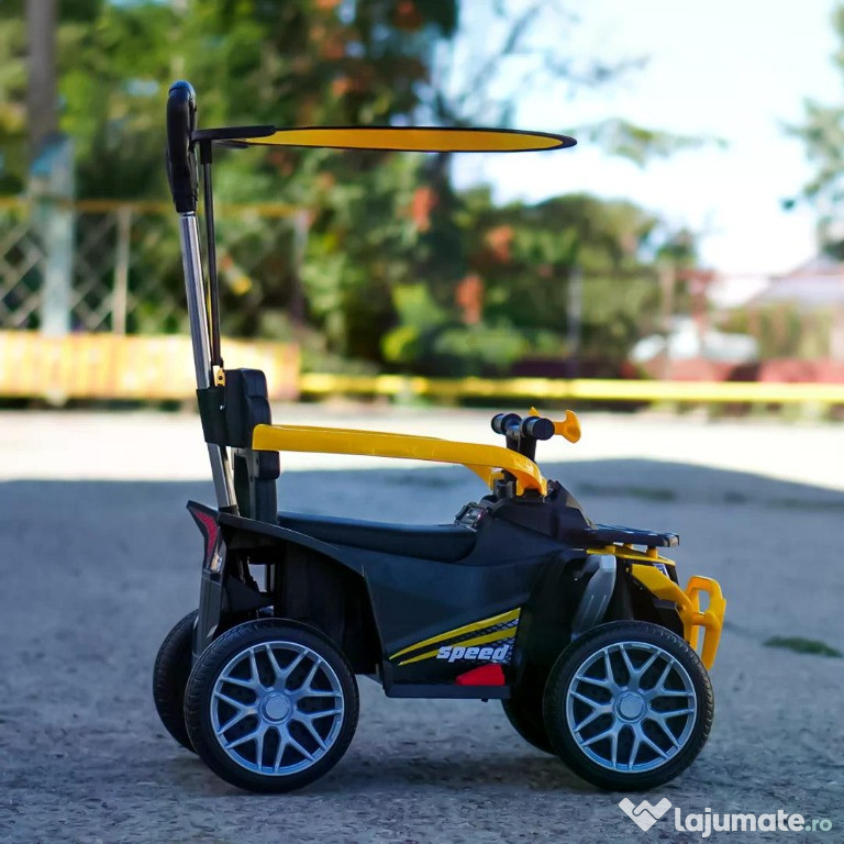 ATV electric cu maner 4 in 1, Kinderauto Hercules 35W 6V, RC #yellow 