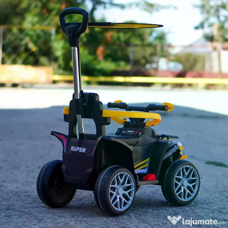 ATV electric cu maner 4 in 1, Kinderauto Hercules 35W 6V, RC #yellow 