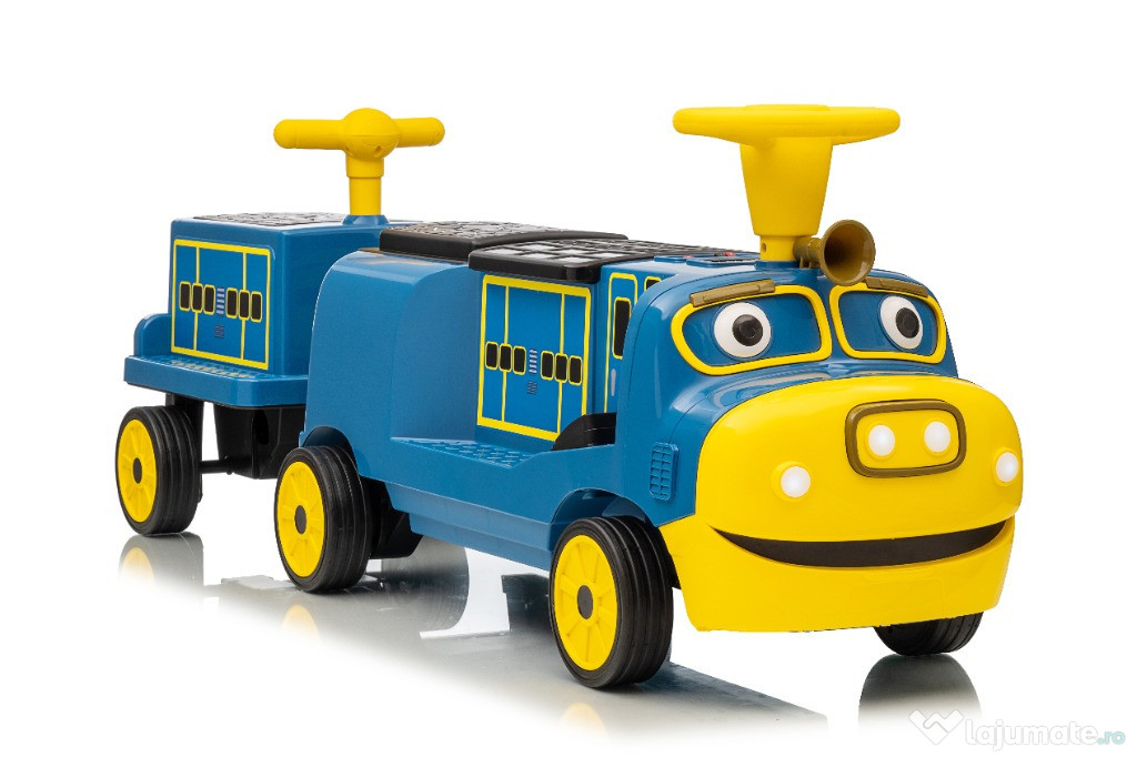 Trenulet electric CHUGGINGTON cu 2 vagoane pt. 4 copii, 4x45W 12V Blue