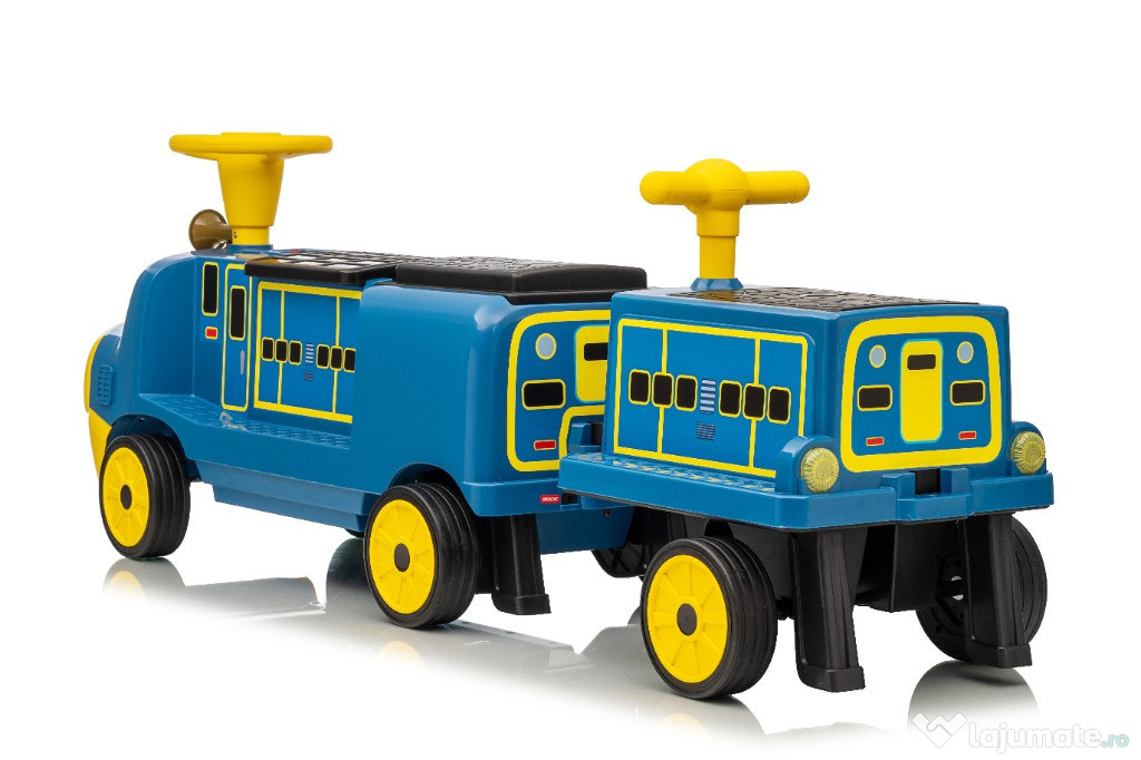Trenulet electric CHUGGINGTON cu 2 vagoane pt. 4 copii, 4x45W 12V Blue