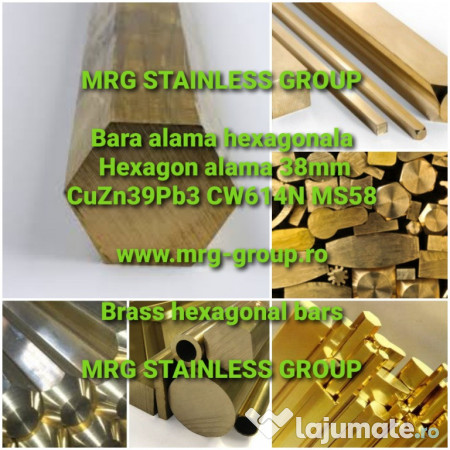 Bara alama hexagonala 38mm hexagon alama CuZn39Pb3 CW614N 