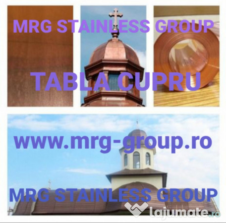 Tabla cupru alimentar 4x1000x2000 foaie coala aluminiu inox 