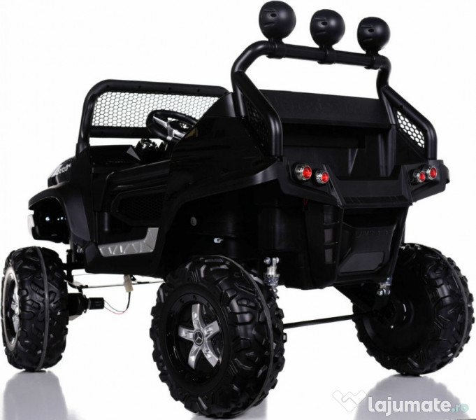 UTV electric pentru 2 copii Mercedes UNIMOG 90W 12V #Black 