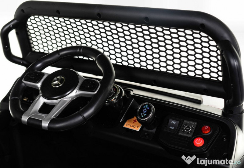 UTV electric pentru 2 copii Mercedes UNIMOG 90W 12V #Black 