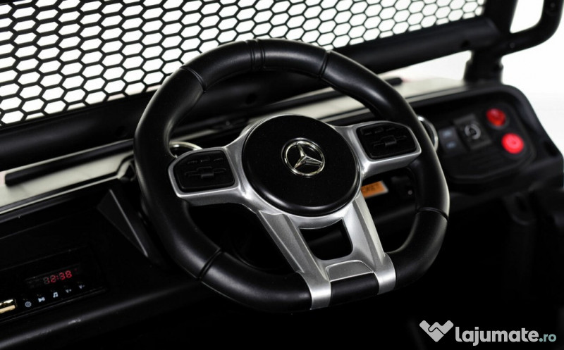 UTV electric pentru 2 copii Mercedes UNIMOG 90W 12V #Black 