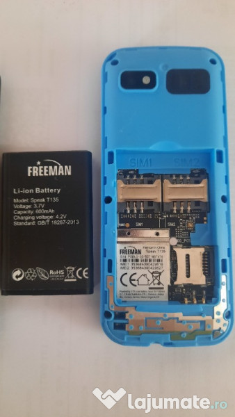 Telefon butoane_Nou_seniori_E-boda_Freeman Speak T135_Dual Sim_Necodat 