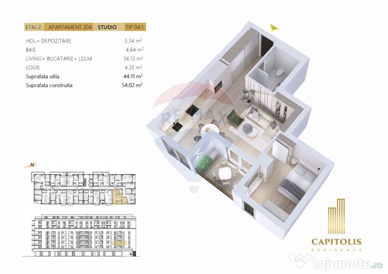 Apartament tip Studio I Etaj intermediar I Capitolis Resi... 