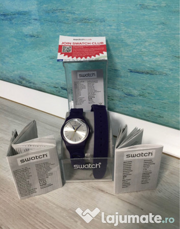 Ceas dama SWATCH nou, GV127, mov, rezistent la apa