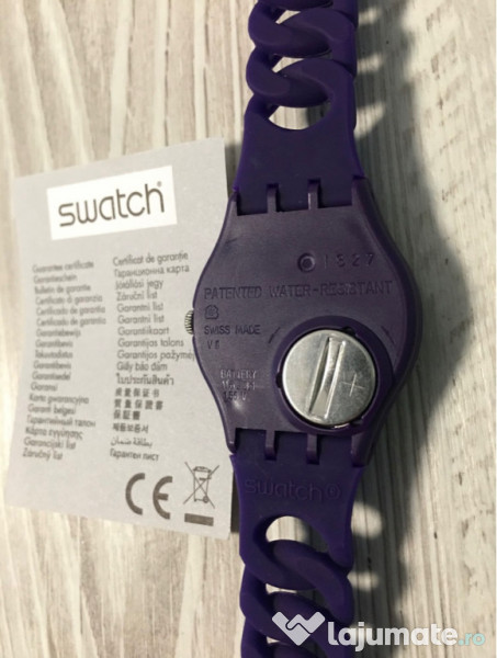 Ceas dama SWATCH nou, GV127, mov, rezistent la apa 