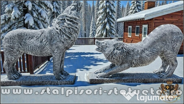 Set pereche lupi mari, gri antichizat, model S95-S96. 