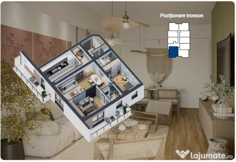 APARTAMENT CU 3 CAMERE , 82MP , BLOC NOU GALATA, COMISION 0%