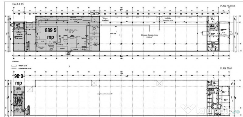 Hala 1000mp de inchiriat in Miroslava