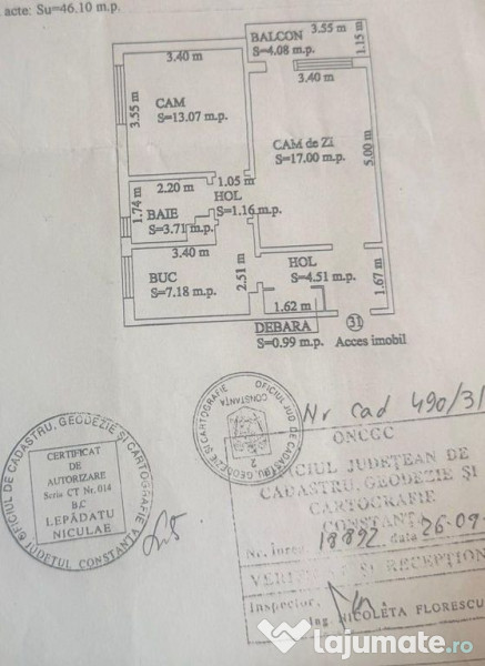 Apartament 2 camere decomandat City Park Mall