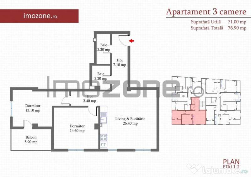Apartament 3 CAMERE- 76 mp, Militari langa METROU Pacii,,...