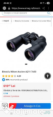 Binoclu Nikon sare foarte noua in cutia si husa lui