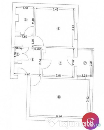 Apartament 2 camere decomandat zona Dacia 
