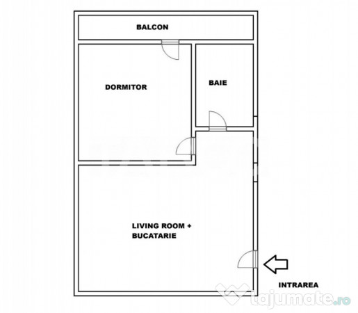 Apartament de vanzare 2 camere cu balcon etajul 1