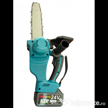 Drujbă Werstil cu accesorii și 2 acumulatori de 24V 5Ah 