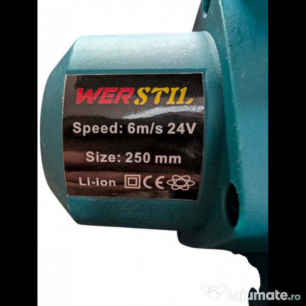 Drujbă Werstil cu accesorii și 2 acumulatori de 24V 5Ah 