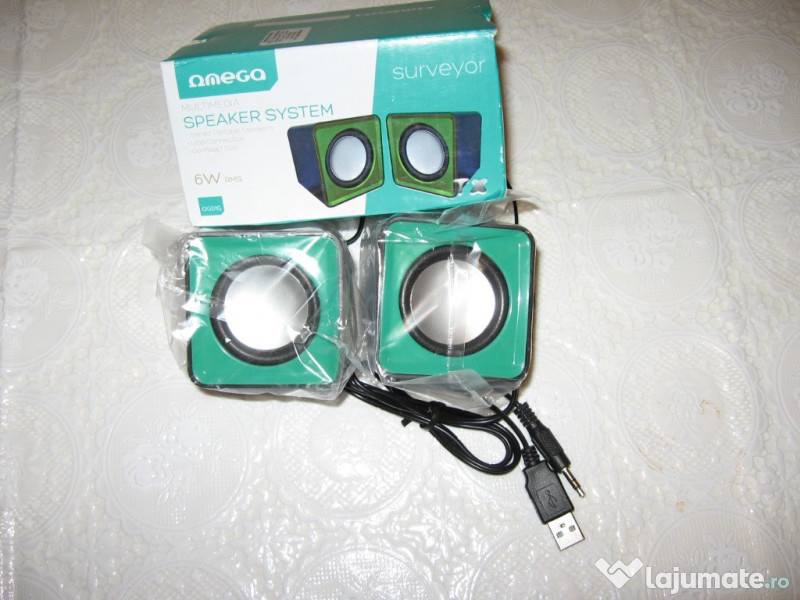 Set 2 boxe OMEGA Surveyor OG-01G, 2.0, 6W RMS, USB, green 