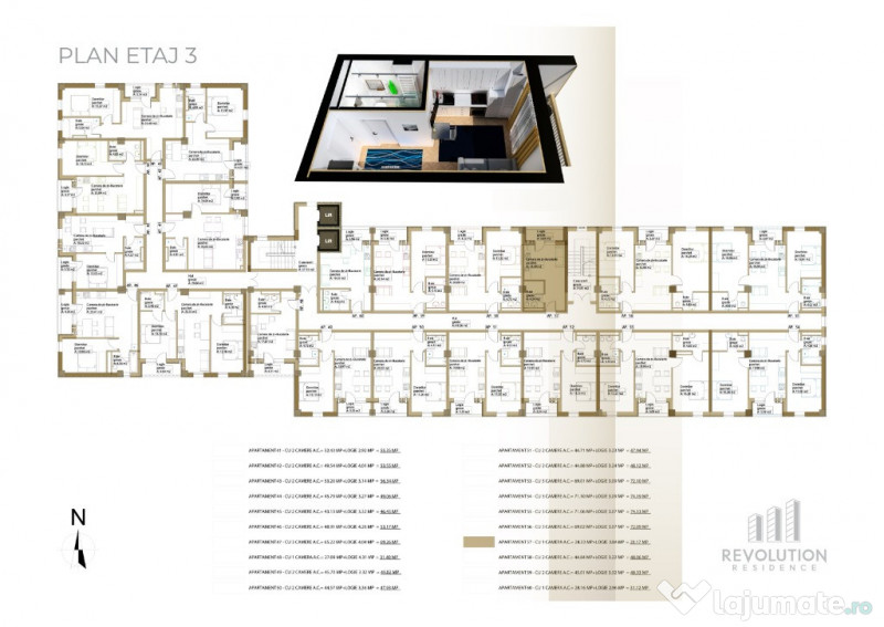 NEW! Apartamente 2 camere - Republicii 115, Baia Mare. 