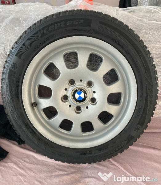 Set jante BMW 5x120 R16 + cauciucuri iarna Hankook foarte bune + cadou 