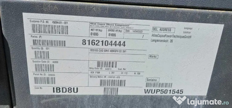 2x Generatoare Atlas Copco QES 80 + QES 100 2023, noi Germania 