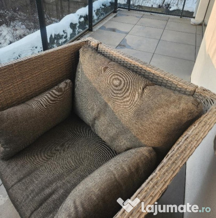 Set mobilier terasa ratan Mobexpert (2 fotolii+ 1 masuta cafea) 