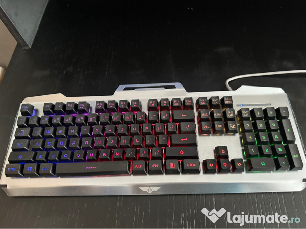 Tastatură gaming cu led - Black Silver 