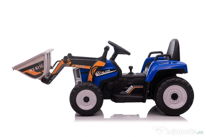 Excavator pentru copii BJ611C 70W 12V, cu pedala electrică 