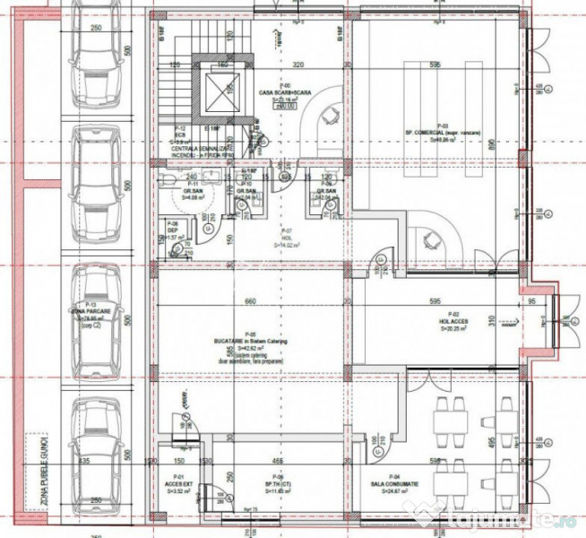 Spatiu comercial 287 mp situat in cladire noua, zona Faleza