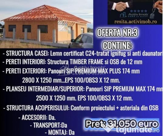 Case din lemn 115 Mp. in tot Jud. Timis 