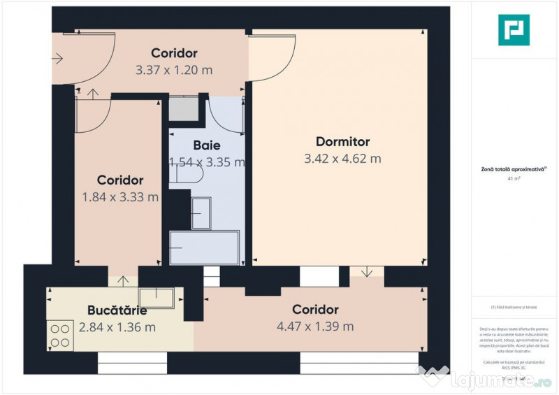 Apartament cu 1 cameră în zona Fratelia