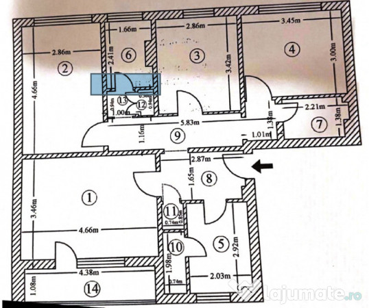 Apartament 4 camere,decomandat – Titan/Nicolae Grigorescu – 5min. IOR