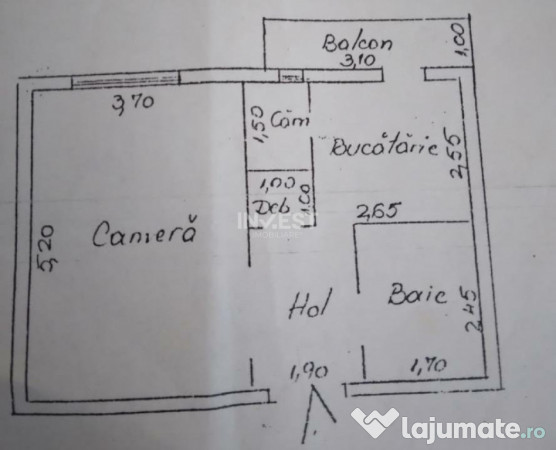 Apartament de vanzare 1 camera, zona Pacurari, Iasi