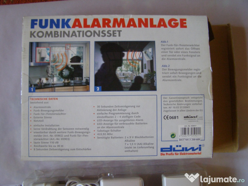 Sistem de alarma combinat pentru usi si ferestre