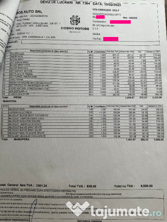 VW Golf 5 1.4 MPI 75 CP 2005 