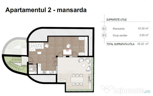 Apartament deosebit intr-o vila situata pe Dealul Cetății 